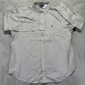 VTG Ralph Lauren Mens 2XL Classic Fit Oxford Striped Button‎ Down Shirt Y2K NWT